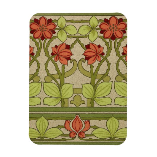 Frieze Border Art Nouveau Floral Magnet (Vertikal)