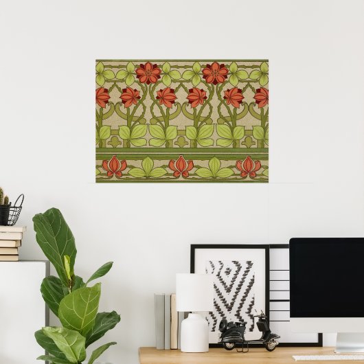 Frieze Border Art Nouveau Wallpaper Poster (Heimbüro)