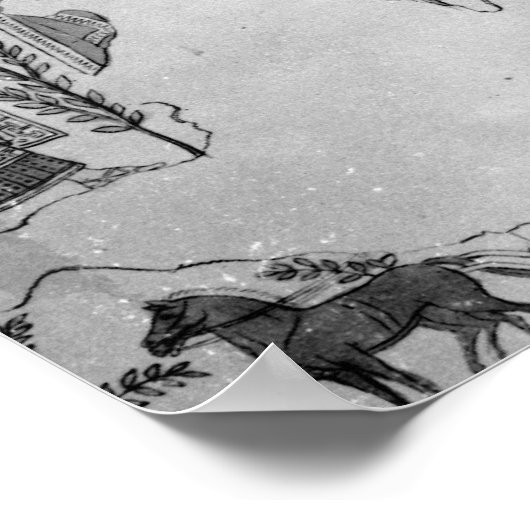 Frieze from the Grotto della Querciola Poster (Ecke)