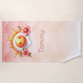 Frig Ei Hot Sun Pink Blume Girl Strandtuch (Vorderseite)