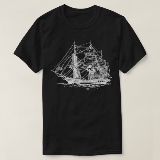 Frigate Segelschiff T-Shirt (Design vorne)