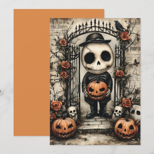 Fright & Delight Halloween Feiertagskarte (Vorne/Hinten)