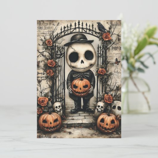 Fright & Delight Halloween Feiertagskarte (Stehend Vorderseite)