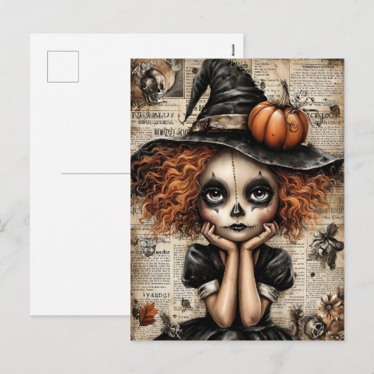 Fright & Delight Halloween Feiertagspostkarte (Vorne/Hinten)