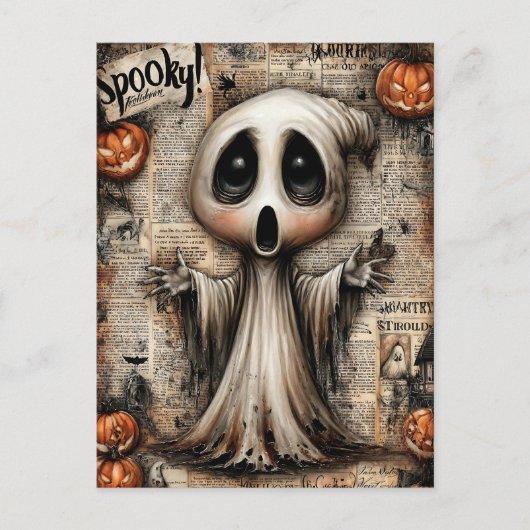 Fright & Delight Halloween Feiertagspostkarte (Vorderseite)