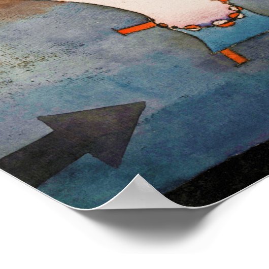 Fright eines Mädchens, Klee Poster (Ecke)