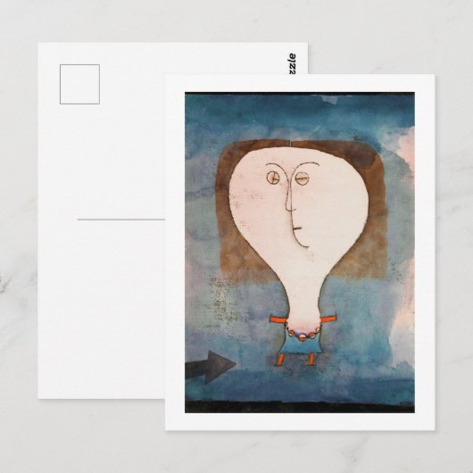 Fright eines Mädchens, Klee Postkarte (Vorne/Hinten)