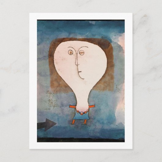 Fright eines Mädchens, Klee Postkarte (Vorderseite)