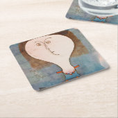 Fright eines Mädchens, Klee Rechteckiger Pappuntersetzer (angewinkelt)