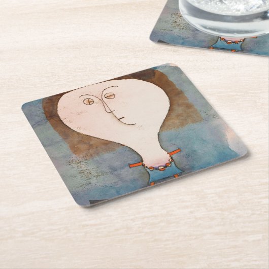 Fright eines Mädchens, Klee Rechteckiger Pappuntersetzer (angewinkelt)