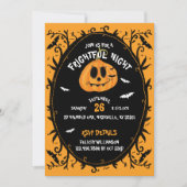 Fright Night Beängstigend Halloween Pumpkin Carvin Einladung (Vorderseite)