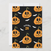 Fright Night Beängstigend Halloween Pumpkin Carvin Einladung (Rückseite)