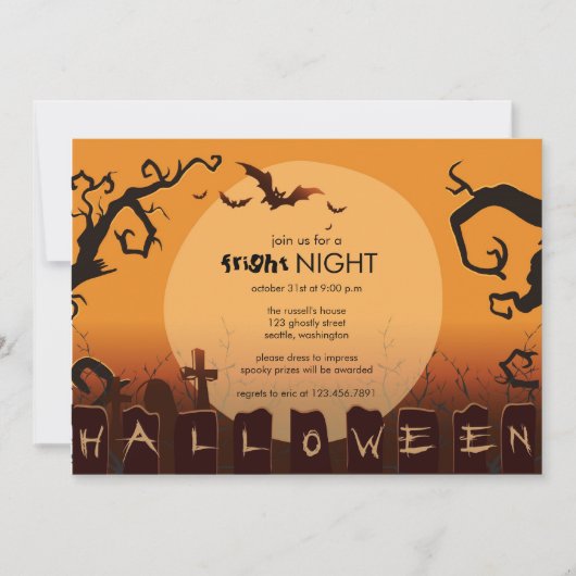 Fright Night - Einladung zum Halloween-Party (Vorderseite)