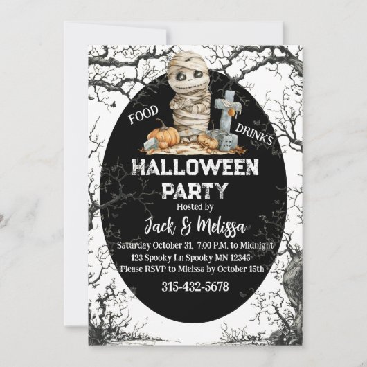 Fright Night Fun — Halloween-Party Einladung (Vorderseite)