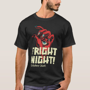 Fright Night Modern White and Black Art Trendy T-Shirt