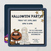 Fright Night Monsters 2 Halloween-Party Einladung (Vorne/Hinten)