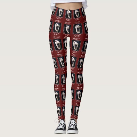 Fright Night Skelton Skulll Halloween Leggings (Vorderseite)