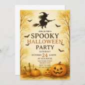 Fright Night Spooky Halloween-Party Einladung (Vorne/Hinten)