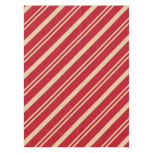 "Fright Night Stripes" Blütenrot/Creme Tischdecke