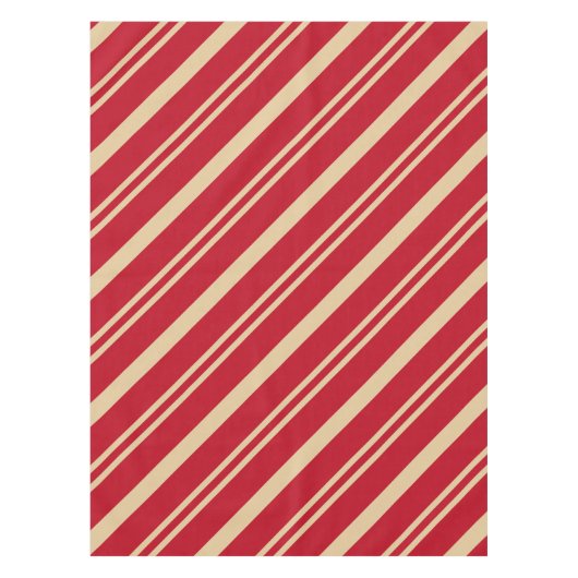 "Fright Night Stripes" Blütenrot/Creme Tischdecke (Vorderseite)