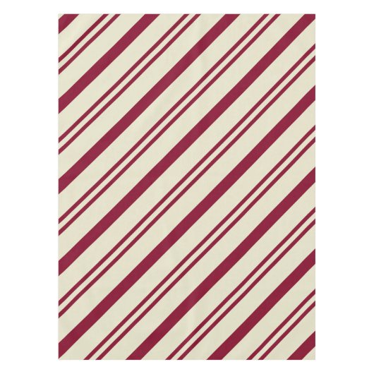 "Fright Night Stripes" Burgund und Weiß Tischdecke (Vorderseite)