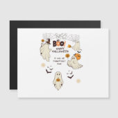 Frightfully Fun Ghosts – Cute Halloween Cartoon Magnetkarte (Vorne/Hinten)