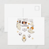 Frightfully Fun Ghosts – Cute Halloween Cartoon  Postkarte (Vorne/Hinten)
