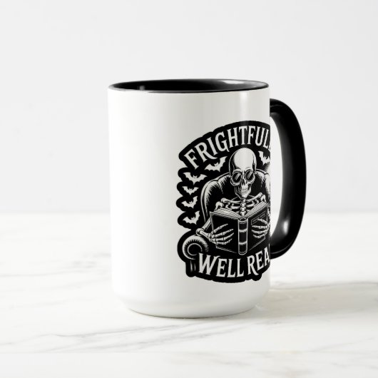 Frightfully Well Read Candlelight Skeleton Tasse (VorderseiteRechts)