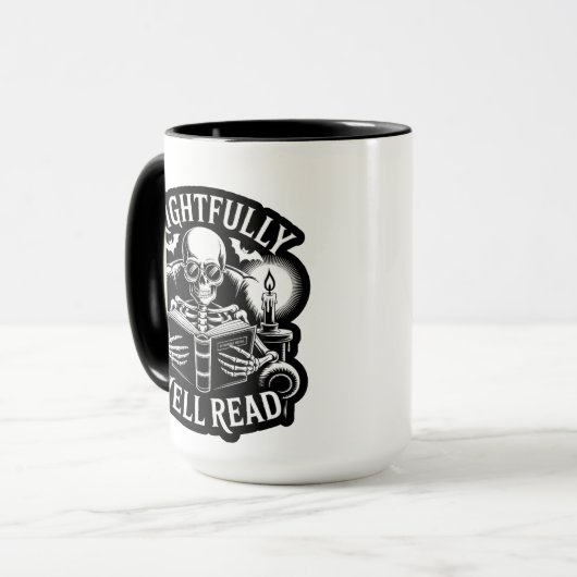 Frightfully Well Read Candlelight Skeleton Tasse (Vorderseite Links)
