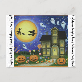 "Frights and Delights Await: Halloween-Party Time! Postkarte