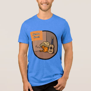 Frijole Frog Siesta Herren Blaues T-Shirt Tri-Blend Shirt