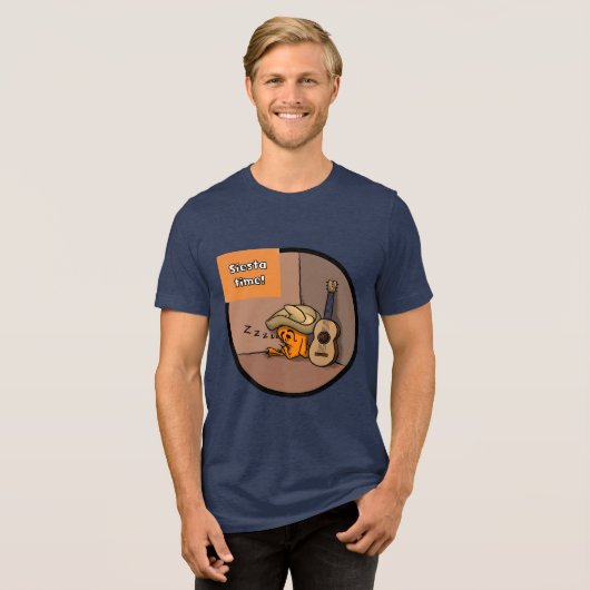 Frijole Frog Siesta Men's Navy Blue T-Shirt Tri-Blend Shirt (Vorderseite voll)