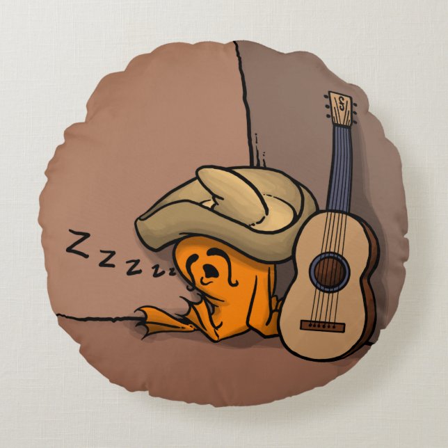 Frijole-Frosch-Siesta-Kissen Rundes Kissen (Vorderseite)