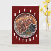 Frill Neck Lizard Dreaming Geburtstagskarte Karte (Gelbe Blume)