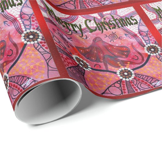 Frill-Neck Lizard Weihnachtswrapping Paper Geschenkpapier (Rolleneckpunkt)