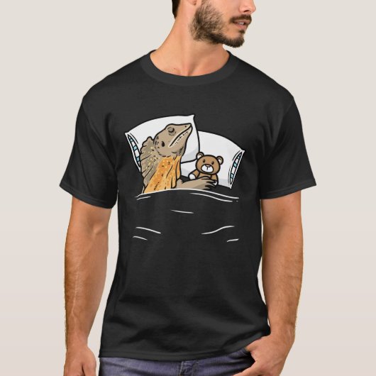 Frillenhals-Lizard Reptil Schläft T-Shirt (Vorderseite)