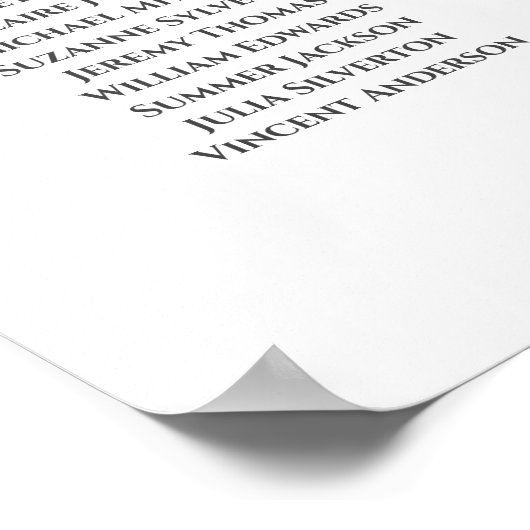 Frilly 9 Table Wedding Seating Chart White & Blue Poster (Ecke)