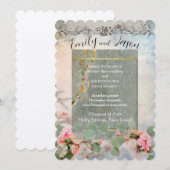 Frilly Elegance Flat Wedding Einladung (Vorne/Hinten)