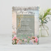 Frilly Elegance Flat Wedding Einladung (Stehend Vorderseite)