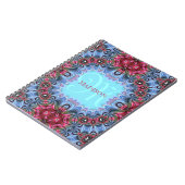 Frilly Fraktals Blue Pink Personalisiert Notebook Notizblock (Linke Seite)
