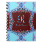 Frilly Fraktals Blue Red Personalisiert Notebook Notizblock (Vorderseite)
