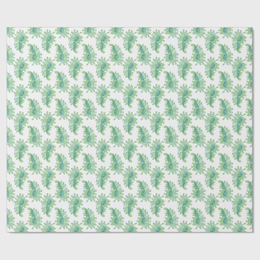 Frilly Frond in Green and Aqua Geschenkpapier (Flach)