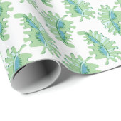 Frilly Frond in Grün und Aquamarin Geschenkpapier (Rolleneckpunkt)