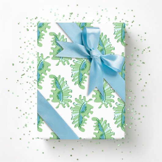 Frilly Frond in Grün und Aquamarin Geschenkpapier