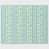 Frilly Frond Stripe in Green and Aqua Geschenkpapier (Flach)