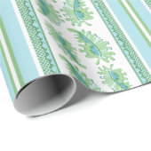 Frilly Frond Stripe in Green and Aqua Geschenkpapier (Rolleneckpunkt)