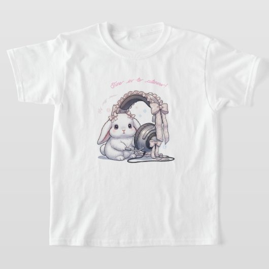 Frilly Headphone Bunny - Lovely Music Lover Kawaii T-Shirt (Ablage )