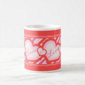 Frilly Hearts Rot und Rosa Liebe Valentinstag Kaffeetasse (Mittel)