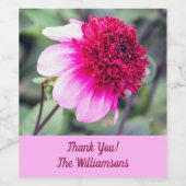 Frilly Pink und Magenta Dahlia Weinetikett (Einzelnes Label)