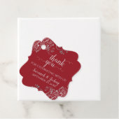Frilly Red & Silver Gray Wedding Vielen Dank Geschenkanhänger (Beispiel)